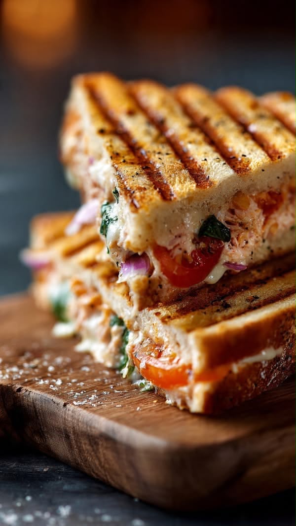 A freshly grilled Percolatte sandwich