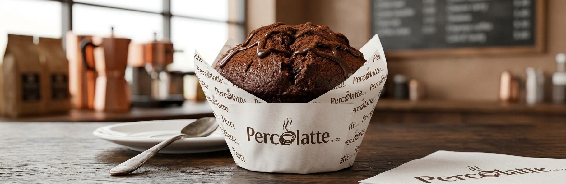 A Percolatte chocolate muffin